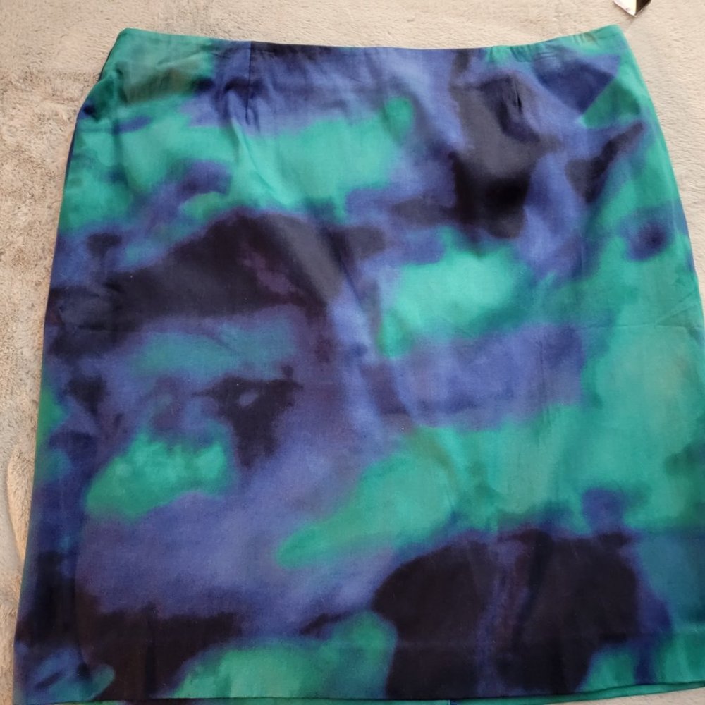Jones New York Colorful Tie Dye Cotton Skirt SZ 18